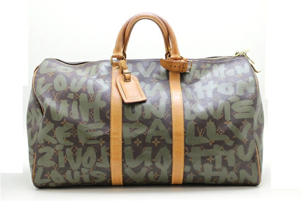 LOUIS VUITTON Keepall Boston Bag Monogram Graffiti Green